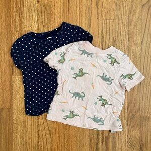 OLD NAVY | Toddler Girl T-Shirts (Polka Dot and Dinosaur)